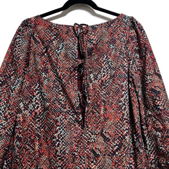 NICHOLAS Women's Devan Gathered Snake-print Crepe Mini Dress Size 4 NWT - Picture 9 of 14